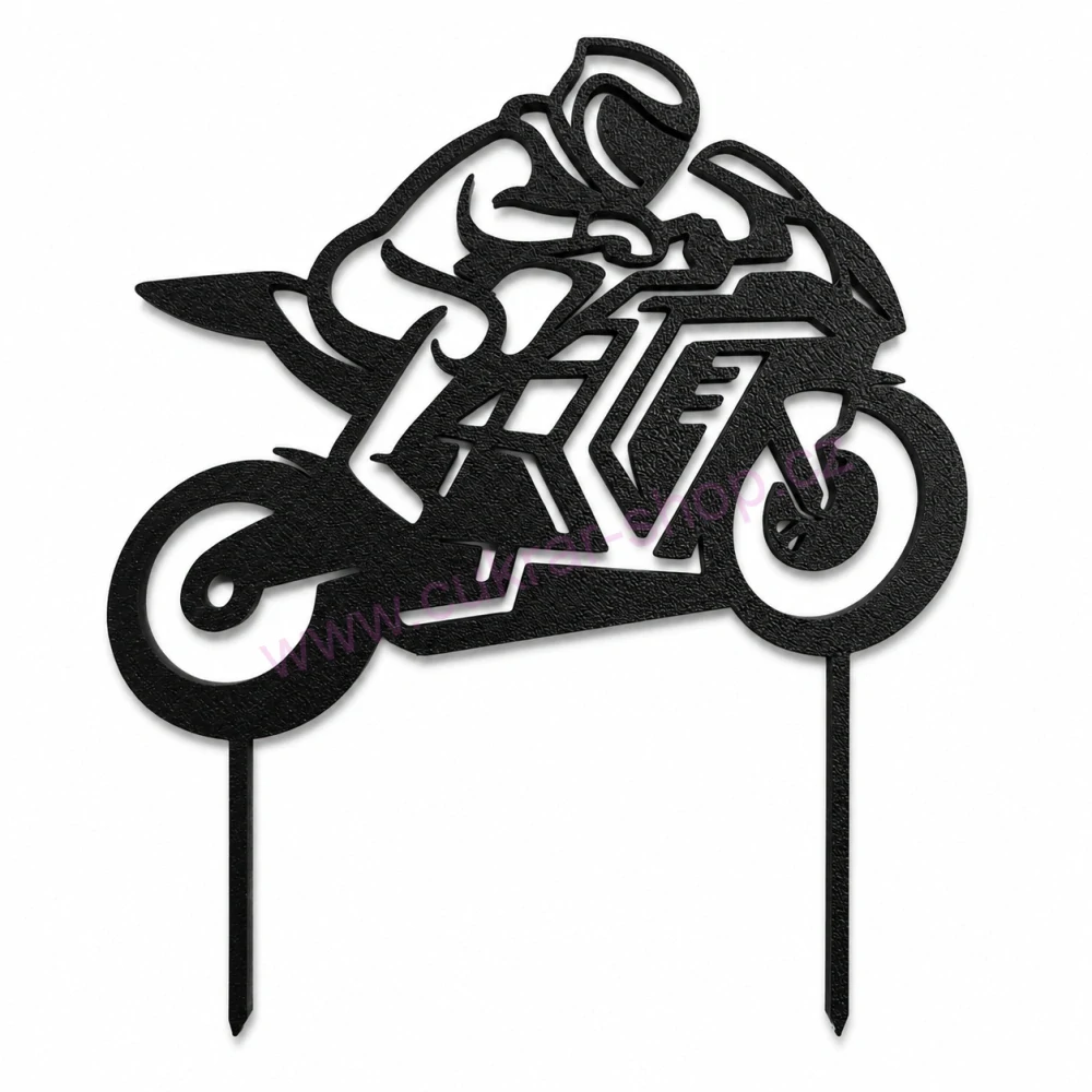 Zápich do dortu sportovní motorka s jezdcem