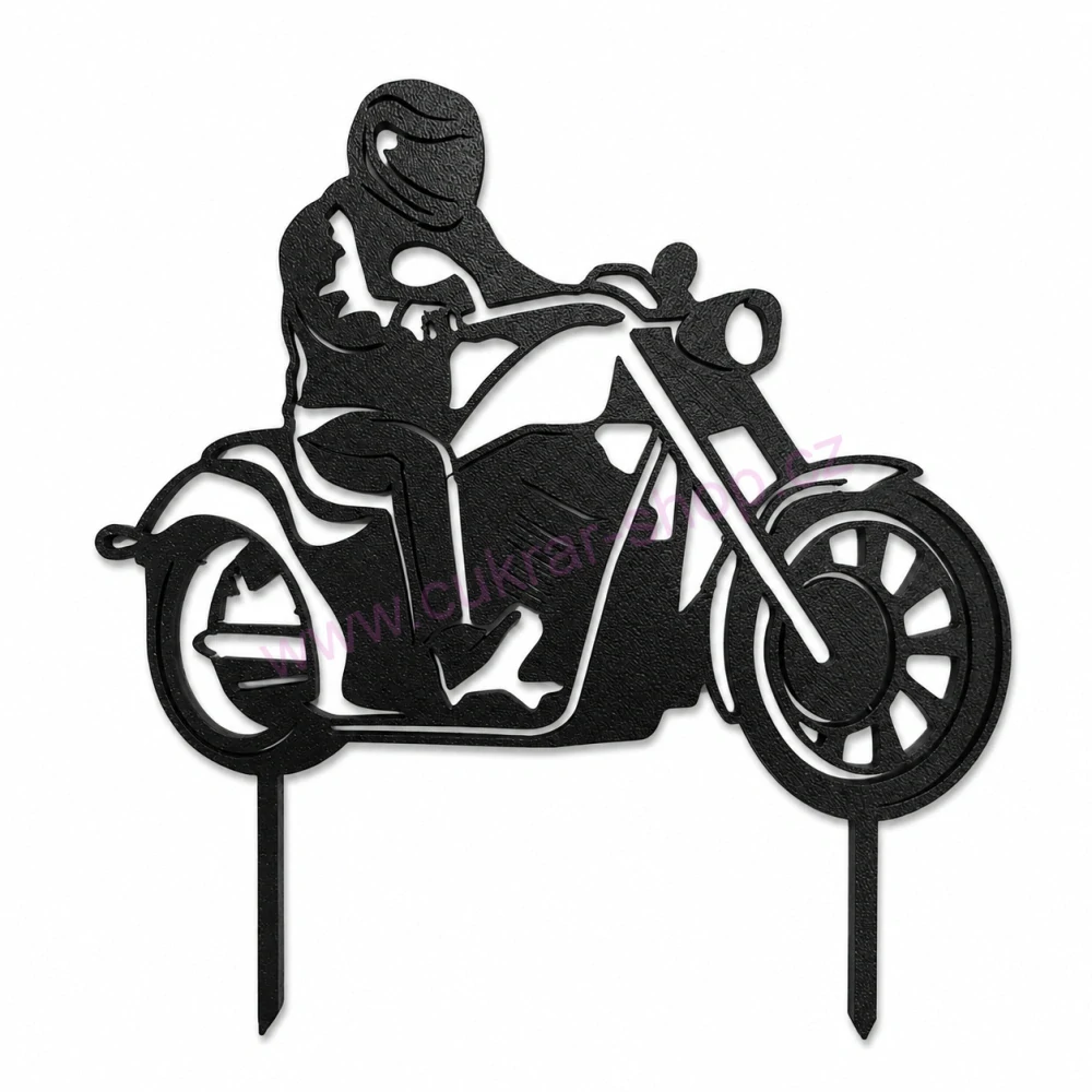 Zápich do dortu motorkář na chopperu