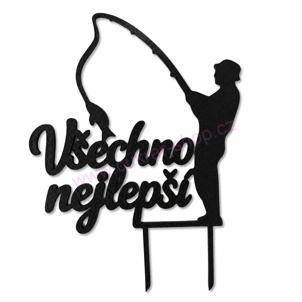 Zápich do dortu Všechno nejlepší / rybář