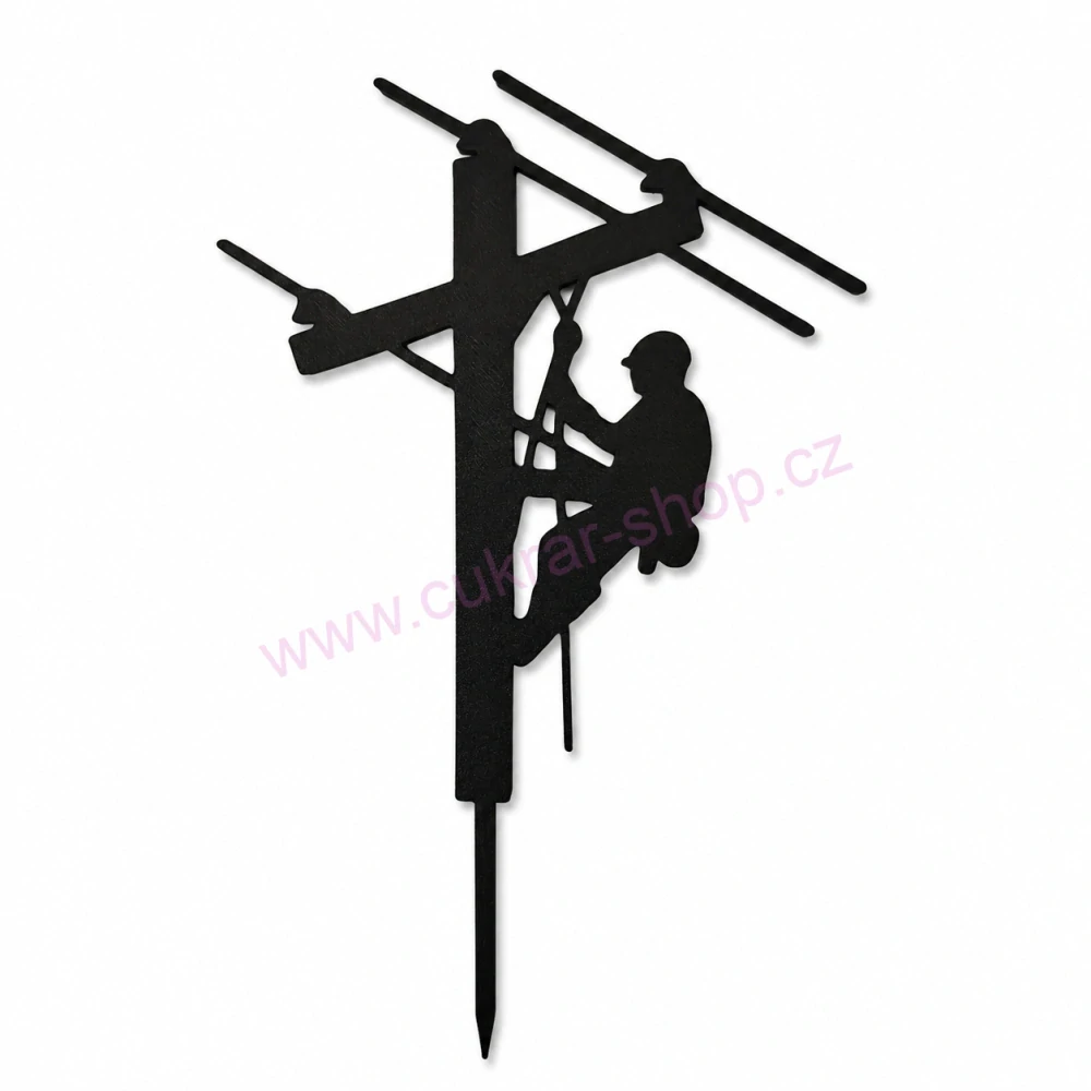 Zápich do dortu elektrikář na sloupu