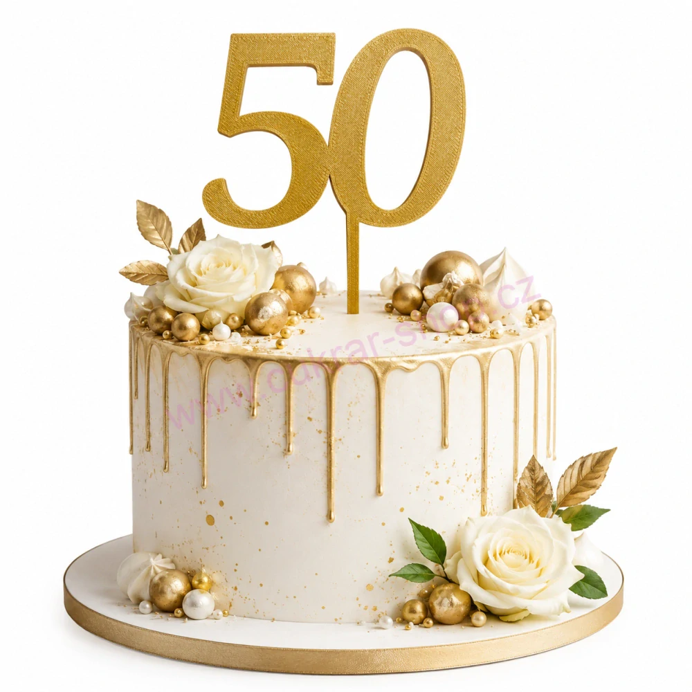 Zápich do dortu č. 50 ZLATÁ
