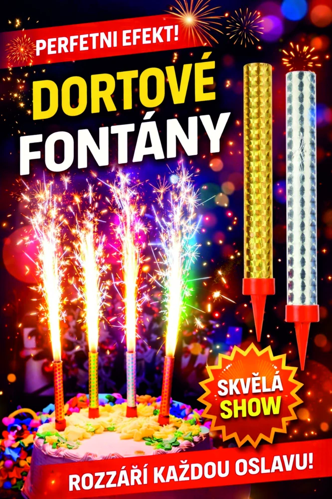 Dortová fontána ZLATÁ 10cm