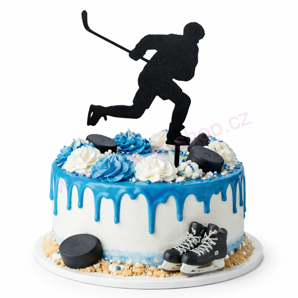 Zápich do dortu hokejista v nápřahu