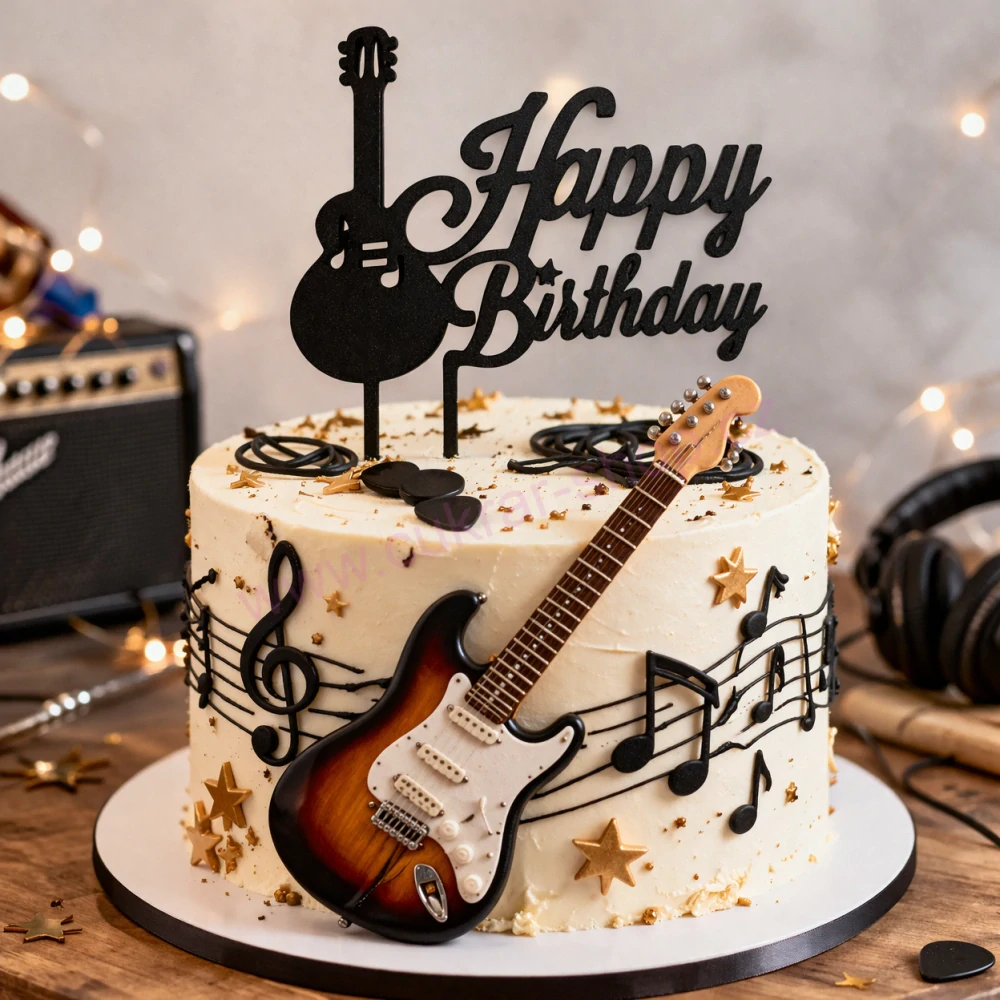 Zápich do dortu Happy Birthday s kytarou