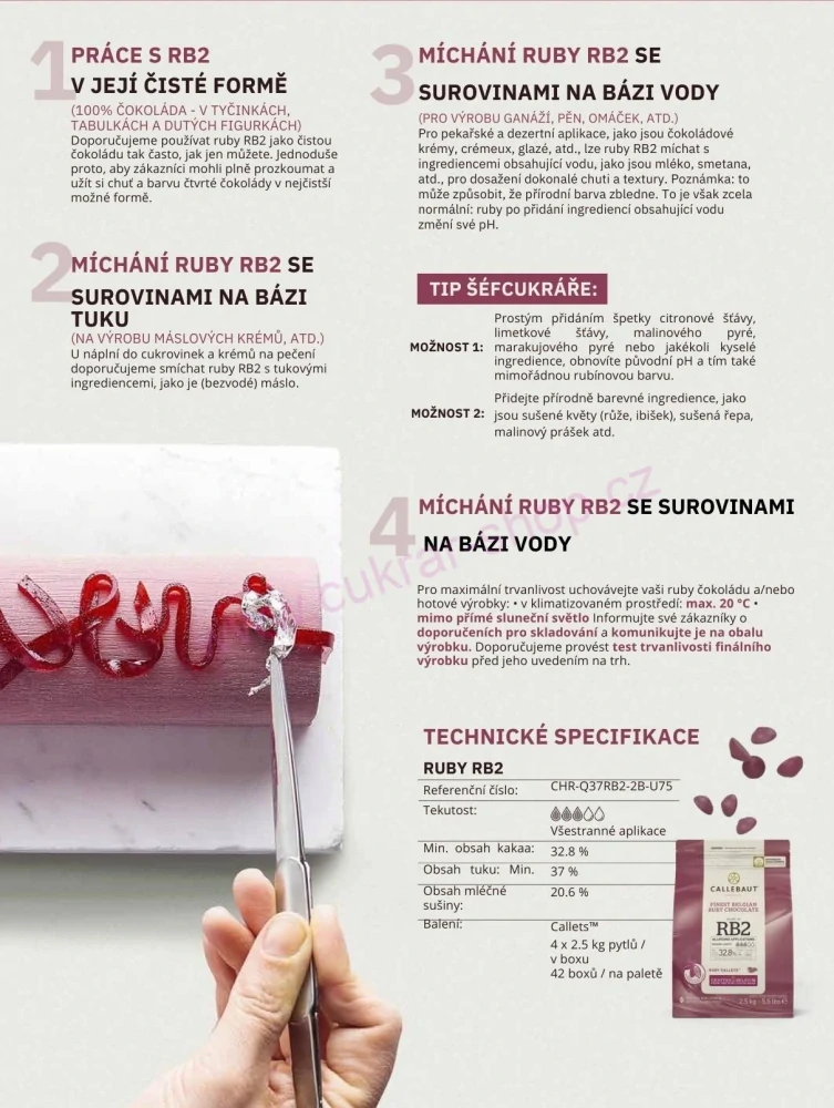 Čokoláda RUBY 32,8% RB2 / 200g