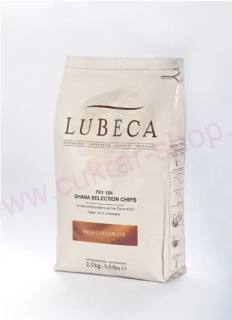 Čokoláda Lubeca GHANA SELECTION CHIPS 43% / 2,5kg