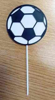 Zápich do dortu fotbalový míč bíločerná 5cm