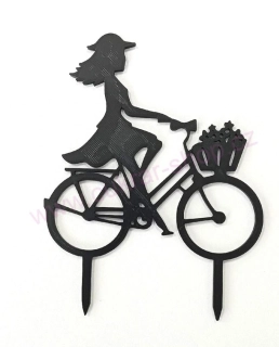 Zápich do dortu cyklistka retro