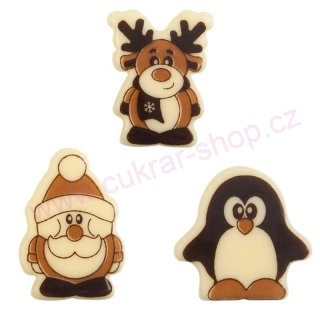 Čokoláda s potiskem sněhulák/sob/santa 3ks