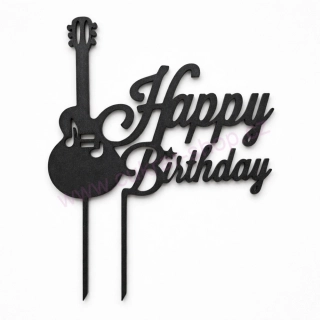 Zápich do dortu Happy Birthday s kytarou